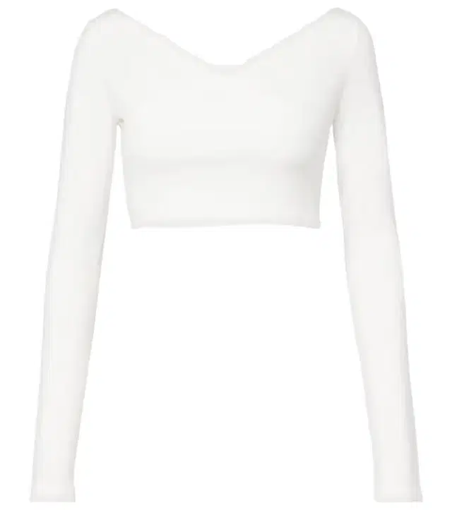 Alaia Alaïa Cotton-blend crêpe wrap top