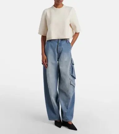 Alaïa Alaïa Cropped cashmere and wool-blend sweater | Thumbnail 3