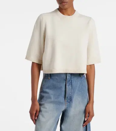 Alaïa Alaïa Cropped cashmere and wool-blend sweater | Thumbnail 4