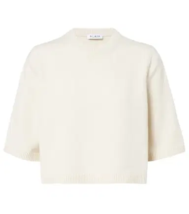 Alaïa Alaïa Cropped cashmere and wool-blend sweater | Thumbnail 1