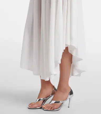 Alaïa Alaïa Semi-sheer asymmetric cotton crêpe skirt | Thumbnail 4
