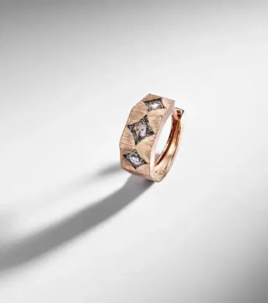 Marie Lichtenberg Ecrou 18kt rose gold single hoop earring with diamonds | Thumbnail 5 Marie Lichtenberg Ecrou 18kt rose gold single hoop earring with diamonds | Thumbnail 5