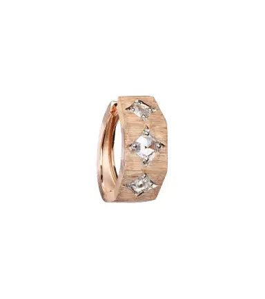 Marie Lichtenberg Ecrou 18kt rose gold single hoop earring with diamonds | Thumbnail 1 Marie Lichtenberg Ecrou 18kt rose gold single hoop earring with diamonds | Thumbnail 1