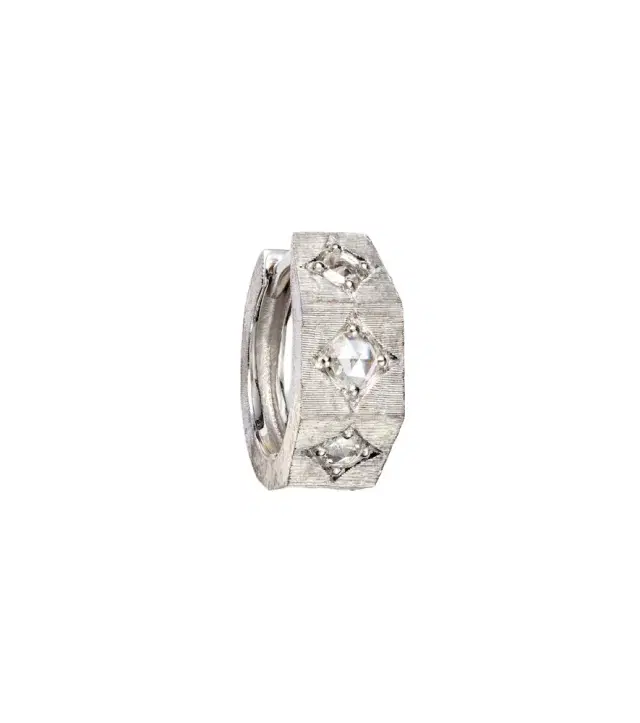 Marie Lichtenberg Ecrou 18kt white gold single hoop earring with diamonds