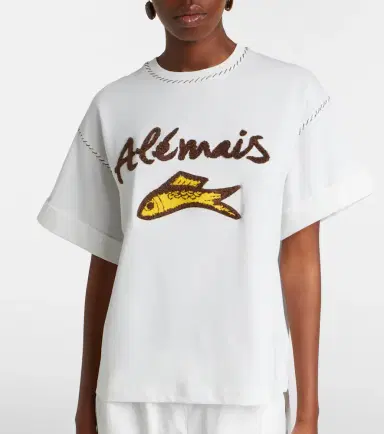 ALÉMAIS Alémais Scuba embroidered cotton T-shirt | Thumbnail 6