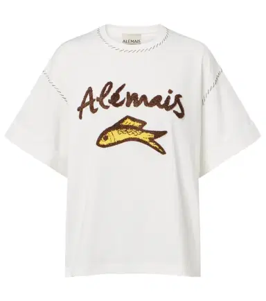 ALÉMAIS Alémais Scuba embroidered cotton T-shirt | Thumbnail 1