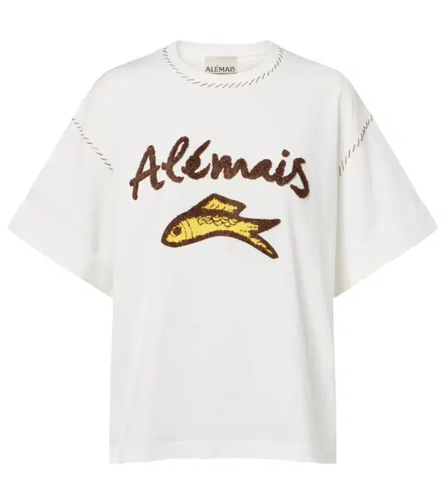 Alemais Alémais Scuba embroidered cotton T-shirt