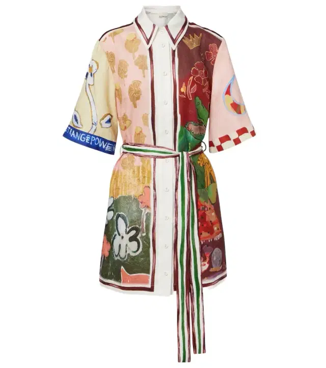 Alémais x MLAK Tangible Love linen shirt dress