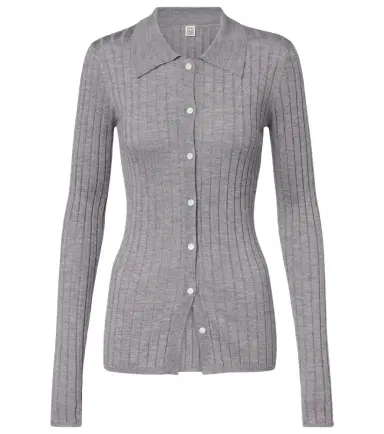 TOTEME Ribbed-knit cashmere and silk cardigan | Thumbnail 1 TOTEME Ribbed-knit cashmere and silk cardigan | Thumbnail 1
