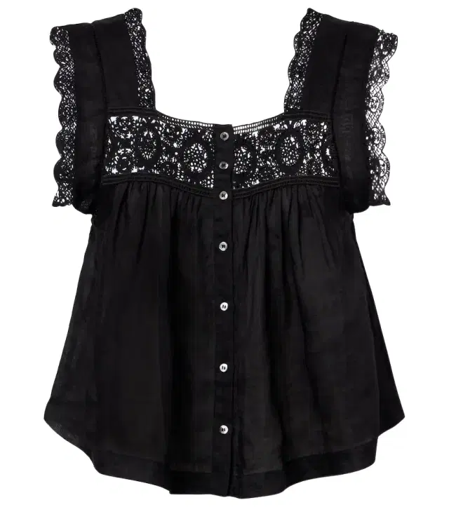 Mia lace-trimmed top