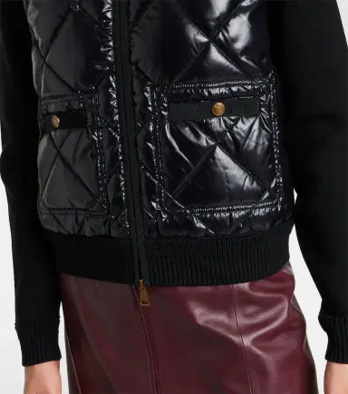 Moncler Down-paneled cotton cardigan | Thumbnail 2 Moncler Down-paneled cotton cardigan | Thumbnail 2