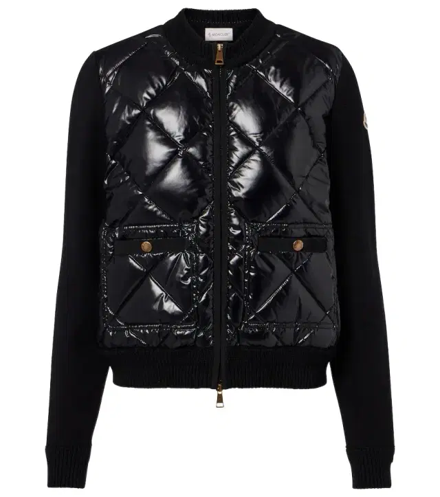 Moncler Down-paneled cotton cardigan
