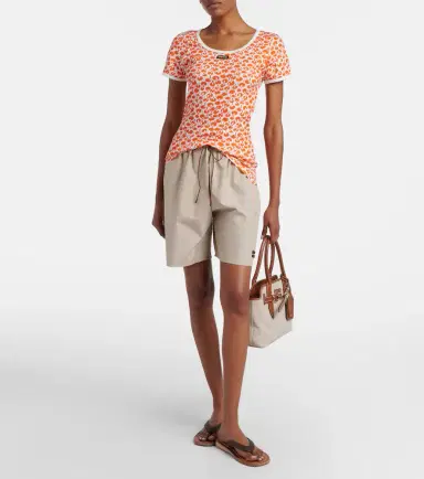 Miu Miu Lace-trimmed printed cotton T-shirt | Thumbnail 2