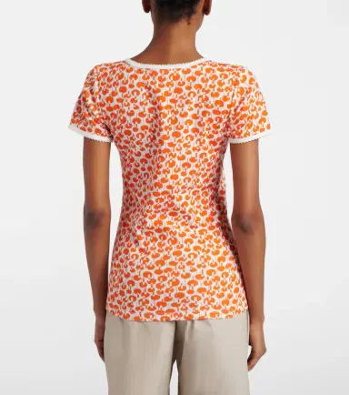 Miu Miu Lace-trimmed printed cotton T-shirt | Thumbnail 3