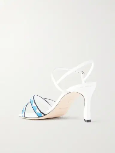 Manolo Blahnik Popeyana Leather-trimmed Woven Sandals | Thumbnail 3 Manolo Blahnik Popeyana Leather-trimmed Woven Sandals | Thumbnail 3