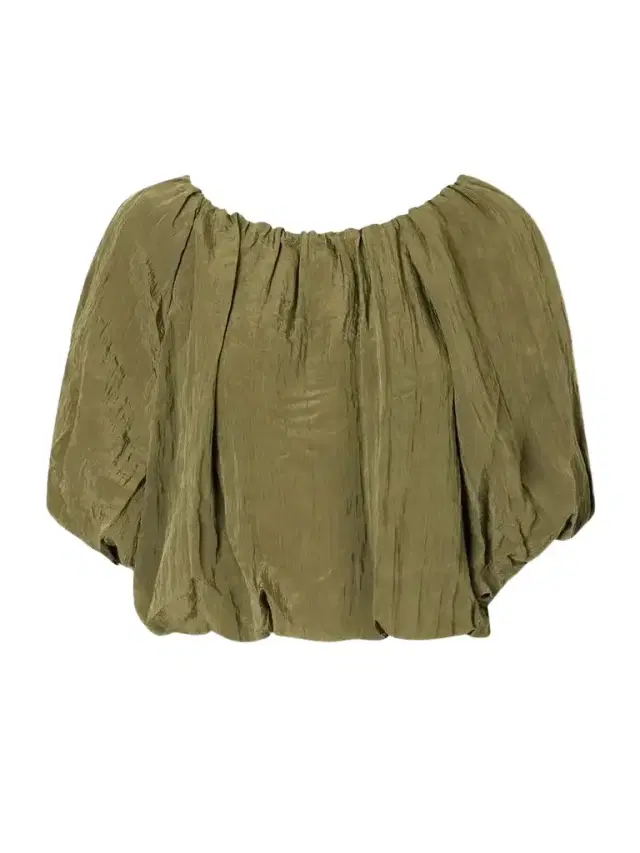 Simkhai Anni Cropped Gathered Crepon Blouse