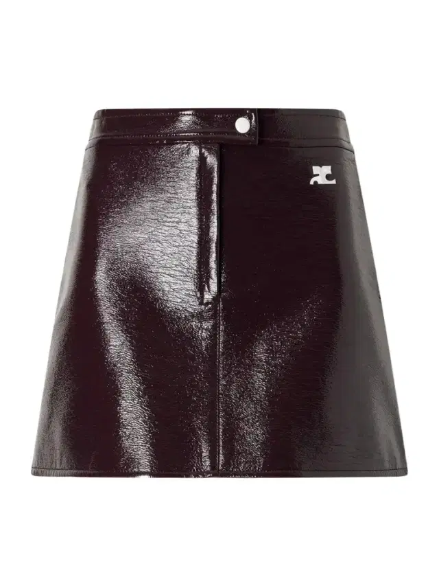 Courreges Reedition Appliquéd Coated Cotton-blend Mini Skirt