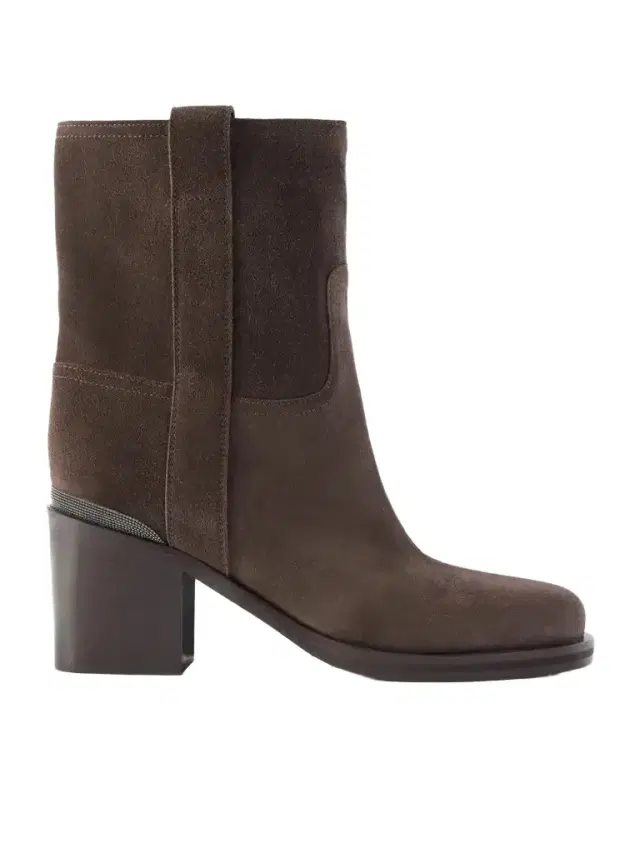 Brunello Cucinelli Bead-embellished Suede Ankle Boots