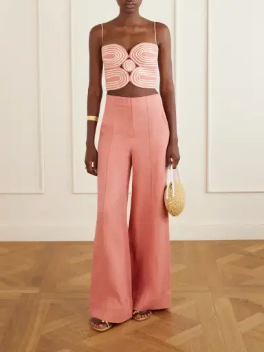 ANDRES OTALORA Baía Cropped Embroidered Linen And Cotton-blend Top | Thumbnail 2