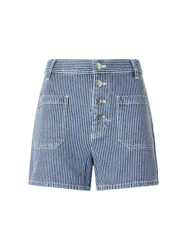 Nili Lotan Harley Striped Denim Shorts | Thumbnail 1 Nili Lotan Harley Striped Denim Shorts | Thumbnail 1