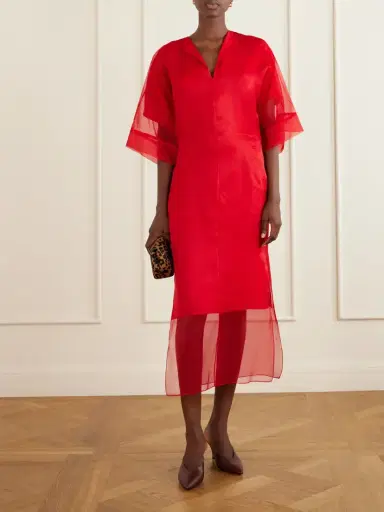 Brandon Maxwell The Zuri Silk-organza Midi Dress | Thumbnail 2 Brandon Maxwell The Zuri Silk-organza Midi Dress | Thumbnail 2