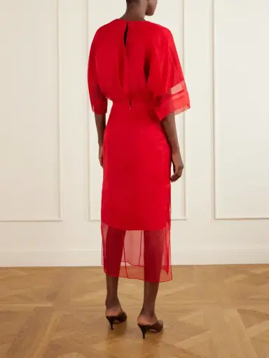 Brandon Maxwell The Zuri Silk-organza Midi Dress | Thumbnail 3 Brandon Maxwell The Zuri Silk-organza Midi Dress | Thumbnail 3