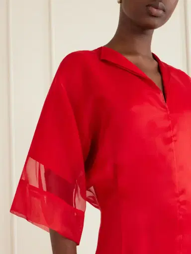 Brandon Maxwell The Zuri Silk-organza Midi Dress | Thumbnail 4 Brandon Maxwell The Zuri Silk-organza Midi Dress | Thumbnail 4