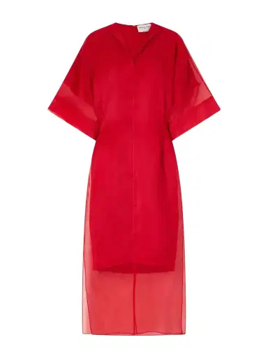 Brandon Maxwell The Zuri Silk-organza Midi Dress | Thumbnail 1 Brandon Maxwell The Zuri Silk-organza Midi Dress | Thumbnail 1