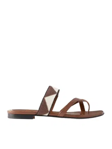 Manolo Blahnik Susastra 10 Leather Woven Sandals | Thumbnail 1