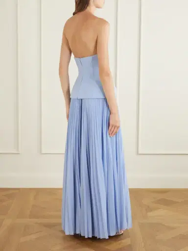 Solace London Britt Pleated Crepe Gown | Thumbnail 3