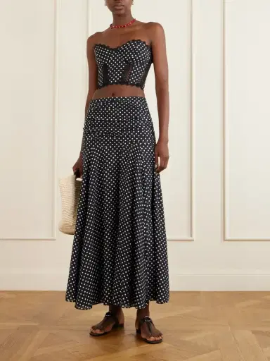 Charo Ruiz Senda Polka-dot Cotton-blend Maxi Skirt | Thumbnail 2