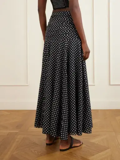 Charo Ruiz Senda Polka-dot Cotton-blend Maxi Skirt | Thumbnail 3