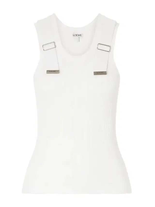 Appliquéd Ribbed Cotton-blend Tank