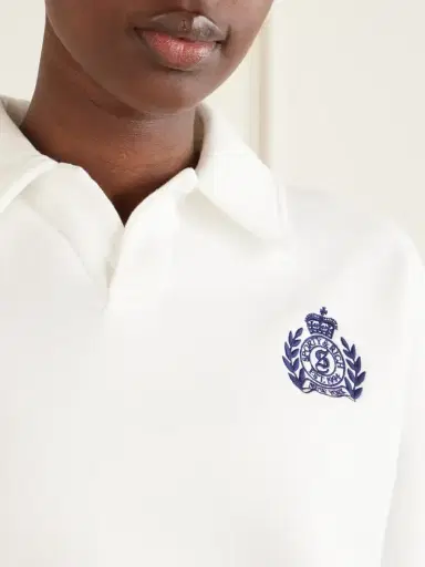 Sporty & Rich Embroidered Ribbed-detail Cotton Sweatshirt | Thumbnail 4