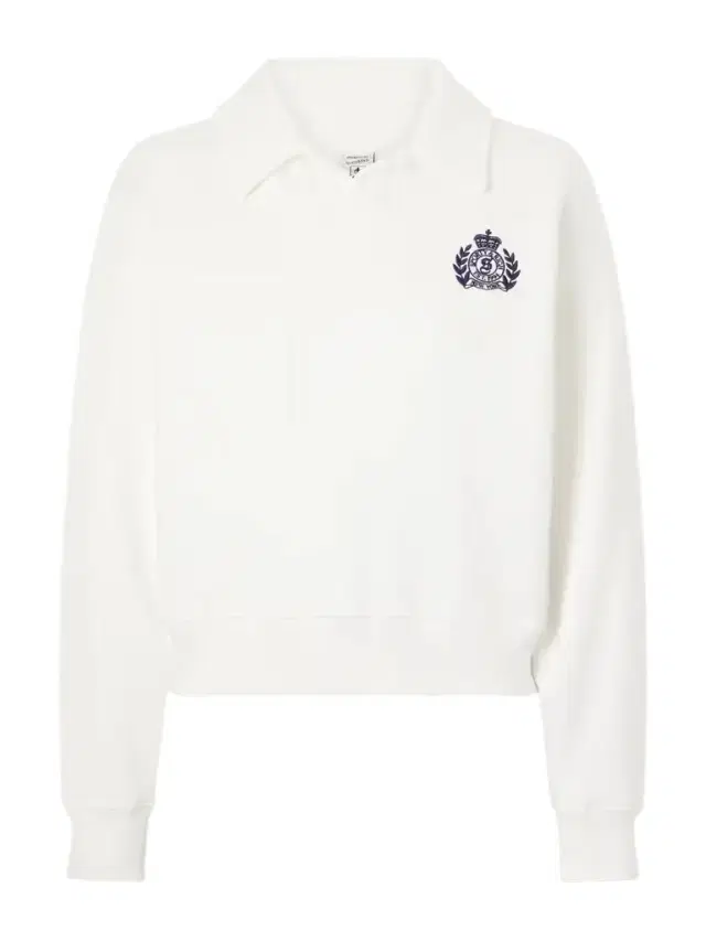 Embroidered Ribbed-detail Cotton Sweatshirt