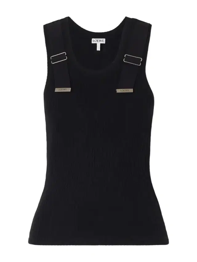 Appliquéd Ribbed Cotton-blend Tank