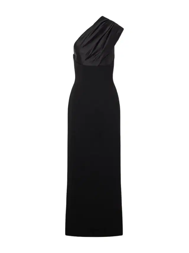 Solace London Gracie One-shoulder Pleated Satin Gown