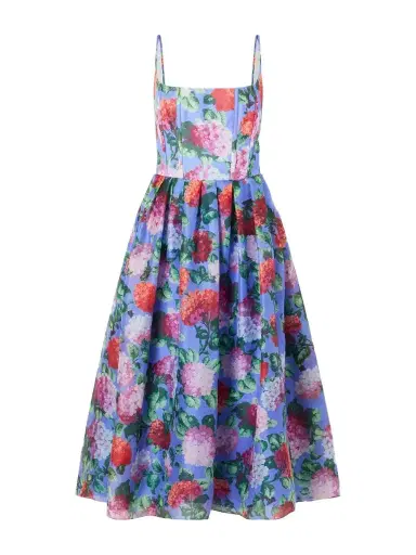 Carolina Herrera Floral-print Silk-crepe Midi Dress | Thumbnail 1 Carolina Herrera Floral-print Silk-crepe Midi Dress | Thumbnail 1