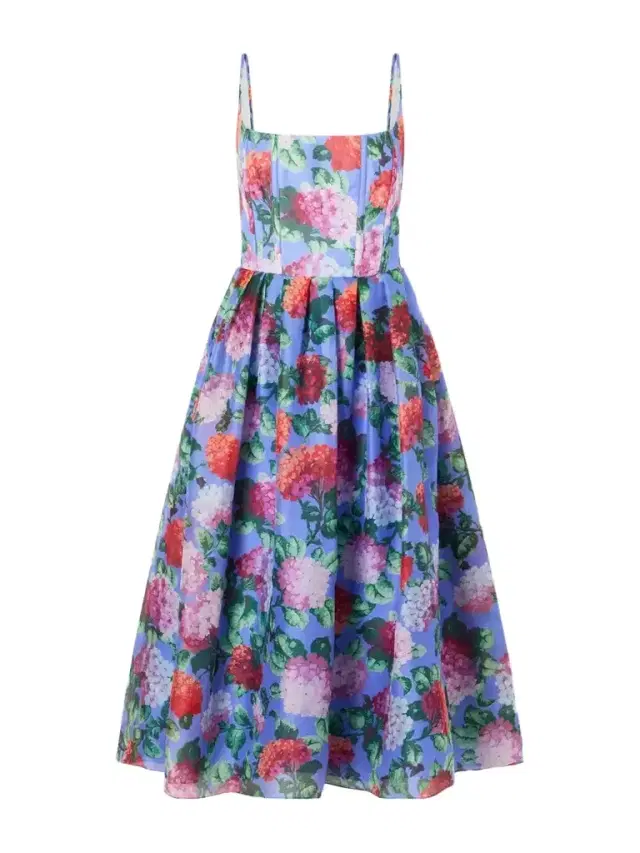Carolina Herrera Floral-print Silk-crepe Midi Dress