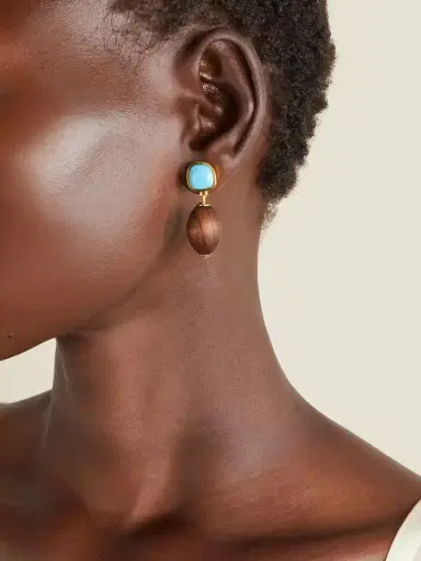 Lizzie Fortunato Olea Gold-plated Resin And Wood Earrings | Thumbnail 3