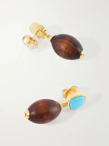 Lizzie Fortunato Olea Gold-plated Resin And Wood Earrings | Thumbnail 4