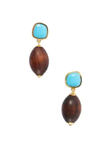 Lizzie Fortunato Olea Gold-plated Resin And Wood Earrings | Thumbnail 1