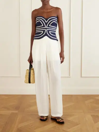 ANDRES OTALORA Serengeti Embroidered Linen-blend Top | Thumbnail 2