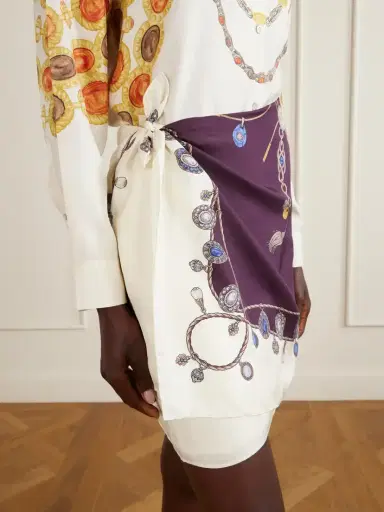 Versace Printed Silk-twill Mini Wrap Skirt | Thumbnail 4 Versace Printed Silk-twill Mini Wrap Skirt | Thumbnail 4