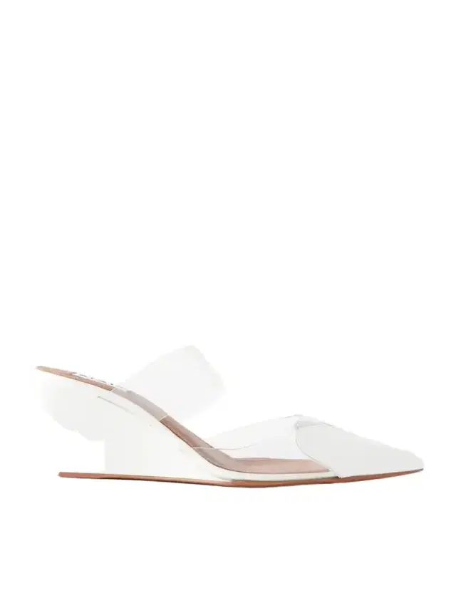 Alaïa Le Cœur 60 Patent-leather And Pvc Wedge Mules