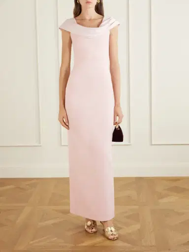 Solace London Adele Draped Satin-trimmed Crepe Maxi Dress | Thumbnail 2