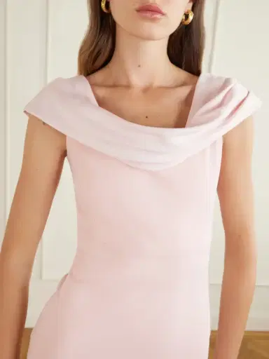 Solace London Adele Draped Satin-trimmed Crepe Maxi Dress | Thumbnail 4