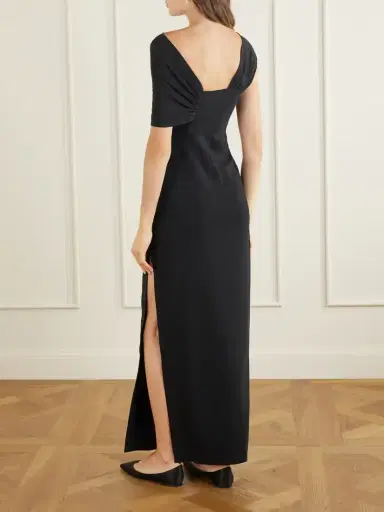 Oscar de la Renta Draped Asymmetric Cady Gown | Thumbnail 3 Oscar de la Renta Draped Asymmetric Cady Gown | Thumbnail 3