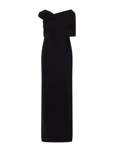 Oscar de la Renta Draped Asymmetric Cady Gown | Thumbnail 1 Oscar de la Renta Draped Asymmetric Cady Gown | Thumbnail 1