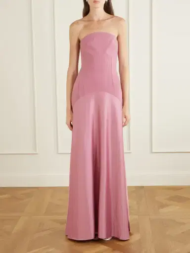 Solace London Mae Scarf-detailed Satin-trimmed Crepe Gown | Thumbnail 4 Solace London Mae Scarf-detailed Satin-trimmed Crepe Gown | Thumbnail 4